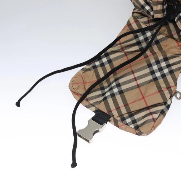 BURBERRY Nova Check Blue Label Backpack Nylon Beige Silver Auth am7971 - Picture 12 of 16